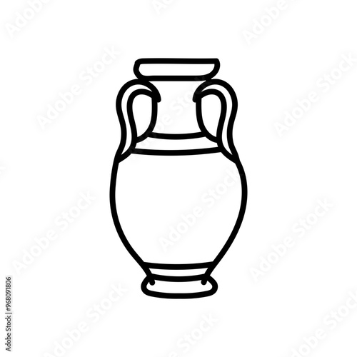 Greek Vase Outline Icon, Vector illustration
