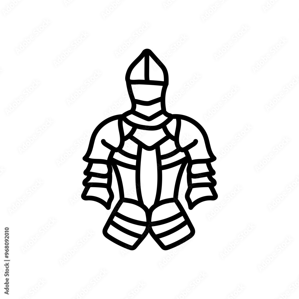 Medieval Armor Outline Icon, Vector illustration Medieval Armor Outline Icon, Vector illustration