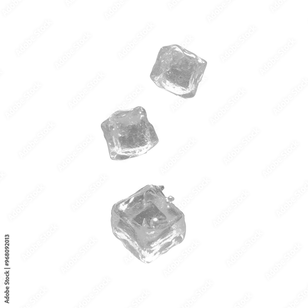Transparent ice cubes floating in the air isolated. Cold ice. Ice for cocktails, drinks. Cold drinks Transparent ice cubes floating in the air isolated. Cold ice. Ice for cocktails, drinks. Cold drinks