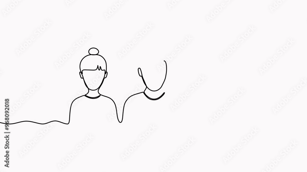 Continuous line drawing group of people animation. Men and women in line art style video. Animated business team contour drawn. Continuous line drawing group of people animation. Men and women in line art style video. Animated business team contour drawn.