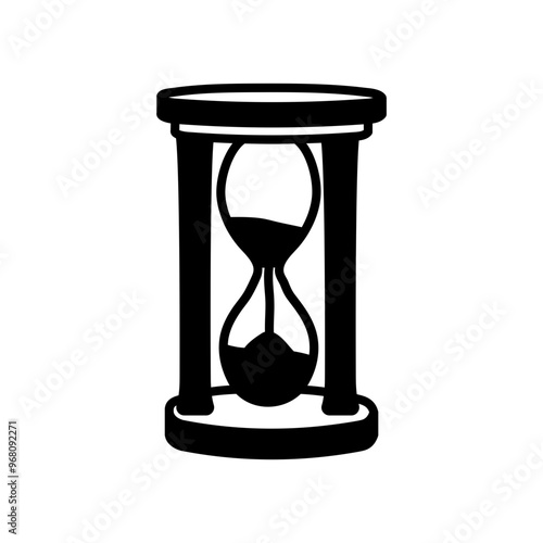 Hourglass Glyph Icon, Vector illustration