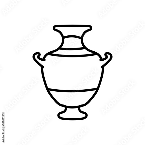 Ancient Greek Vase Outline Icon, Vector illustration