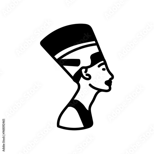 Queen Nefertiti Glyph Icon, Vector illustration