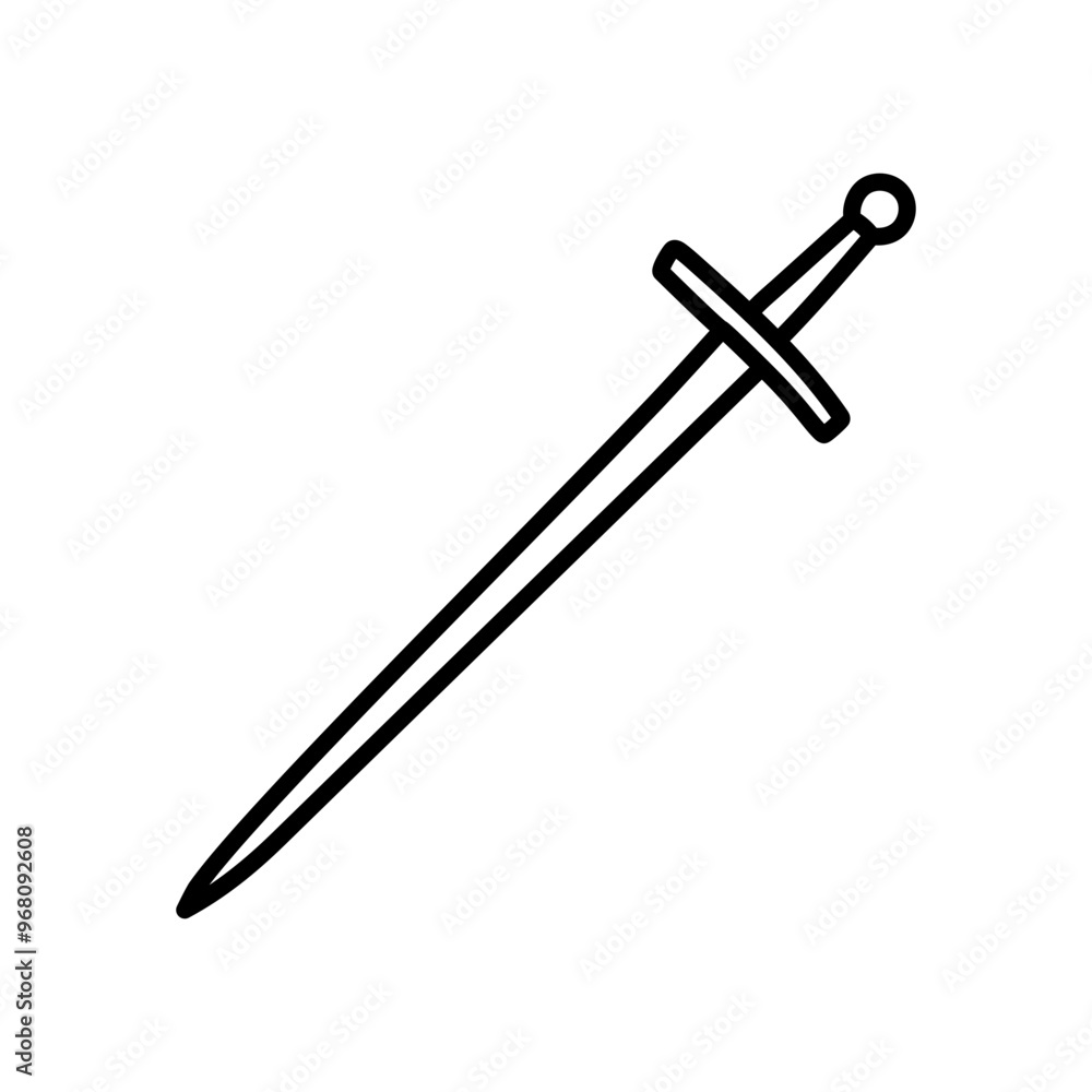 Old Sword Outline Icon, Vector illustration Old Sword Outline Icon, Vector illustration