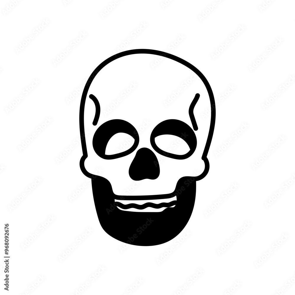 Fototapeta premium Skull Of Prehistoric Man Glyph Icon, Vector illustration