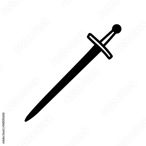 Old Sword Glyph Icon, Vector illustration