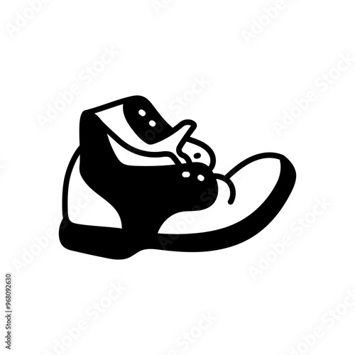 Workers Shoe Glyph Icon, Vector illustration