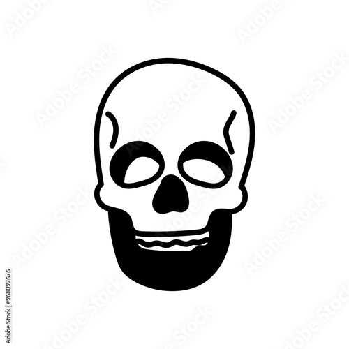 Skull Of Prehistoric Man Glyph Icon, Vector illustration