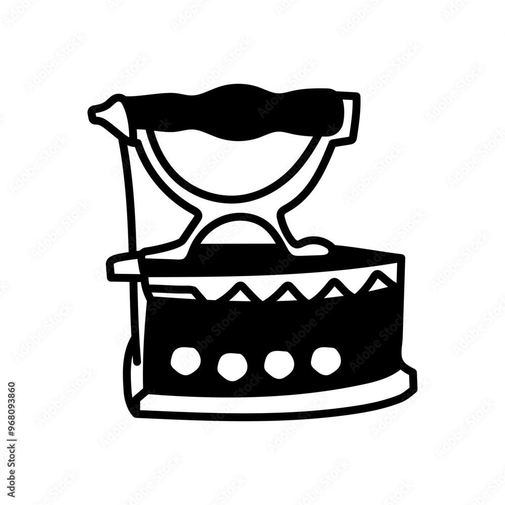 Coal Fired Iron Glyph Icon, Vector illustration Coal Fired Iron Glyph Icon, Vector illustration
