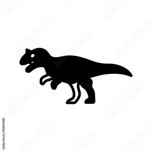 Allosaurus Glyph Icon, Vector illustration