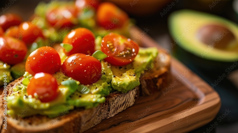 Avocado Toast with Cherry Tomatoes Avocado Toast with Cherry Tomatoes
