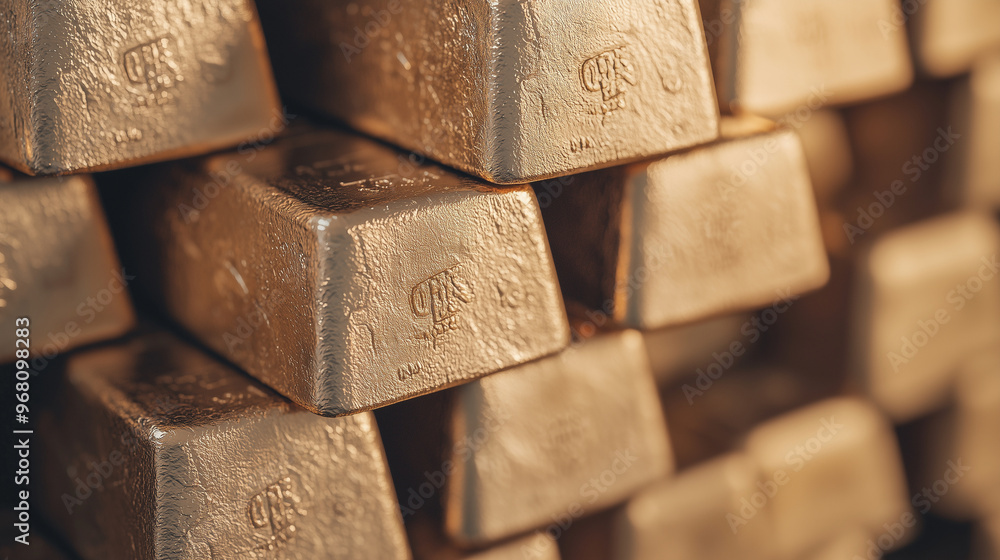 Stacked Gold Ingots: Precious and Valuable Asset Stored Safely, Representing Financial Security and Investment Wealth. photo Stacked Gold Ingots: Precious and Valuable Asset Stored Safely, Representing Financial Security and Investment Wealth. photo