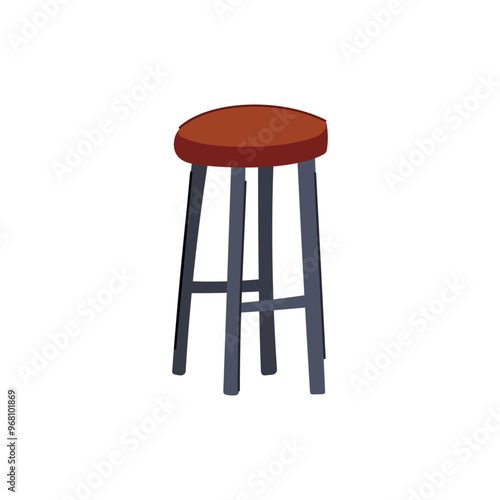 decor bar stool cartoon. kitchen counter, swivel adjustable, modern rustic decor bar stool sign. isolated symbol vector illustration