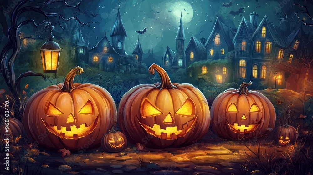 Halloween event backdrop featuring elegant and sophisticated pumpkins. Excellent artwork for Halloween festivities, posters, banners, and greeting cards. Halloween event backdrop featuring elegant and sophisticated pumpkins. Excellent artwork for Halloween festivities, posters, banners, and greeting cards.