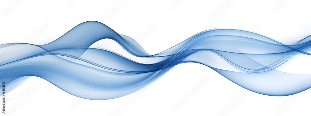 Abstract blue vector smoke shape on a white background, a simple and minimalistic design with elegant curves and lines Abstract blue vector smoke shape on a white background, a simple and minimalistic design with elegant curves and lines