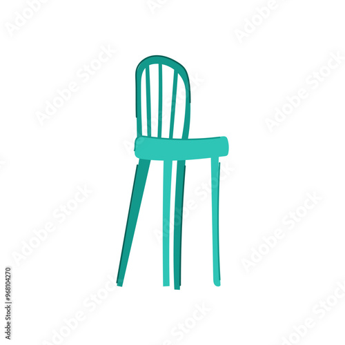 modern bar stool cartoon. rustic wood, metal leather, comfort style modern bar stool sign. isolated symbol vector illustration