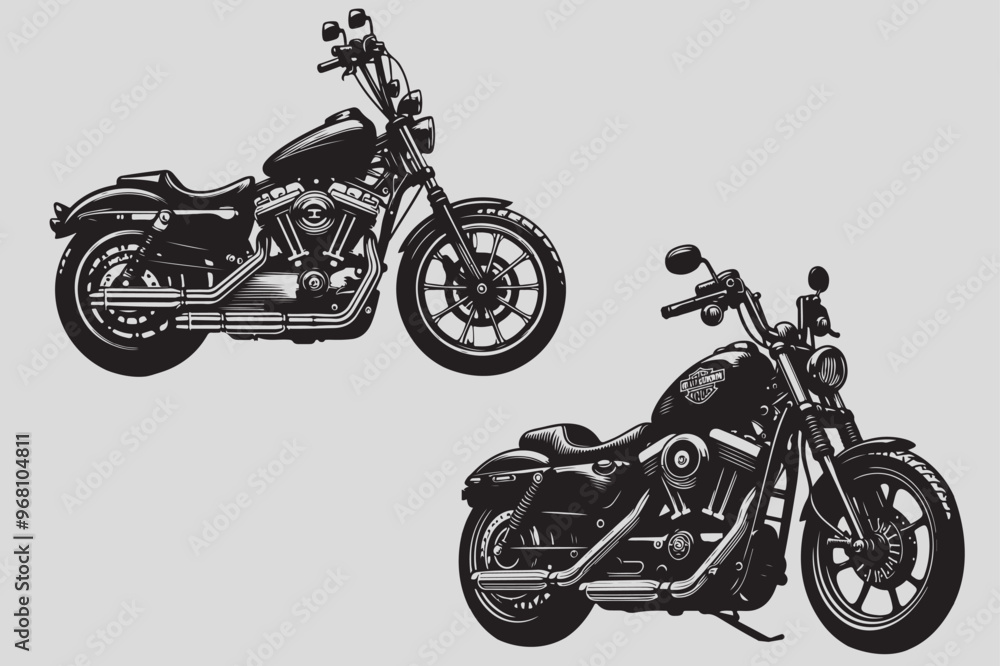 Obraz premium High-Quality Motorcycle Vector Illustrations