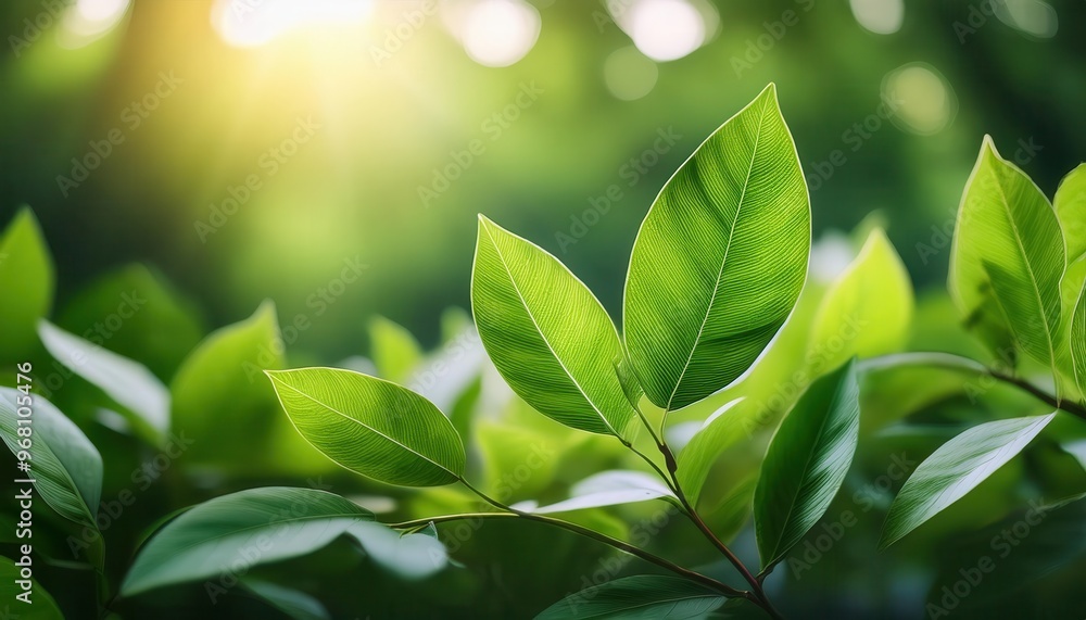 Sunlit Green Leaves Close-Up: A Serene Nature Scene with Vibrant Foliage, Soft Focus Background, and Warm Natural Light in a Peaceful Forest Setting, Symbolizing Growth and Tranquility Sunlit Green Leaves Close-Up: A Serene Nature Scene with Vibrant Foliage, Soft Focus Background, and Warm Natural Light in a Peaceful Forest Setting, Symbolizing Growth and Tranquility