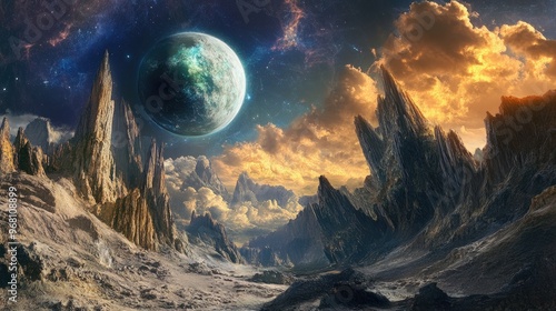 Fantasy Planet Landscape Collage photo