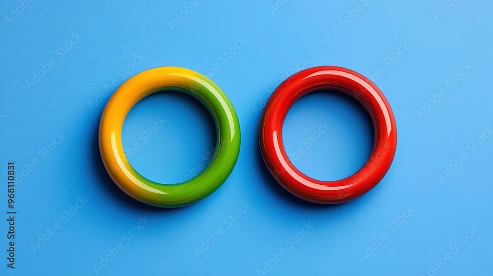 Colorful Circles on Blue Background Colorful Circles on Blue Background