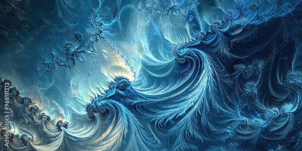 Fototapeta premium Fantasy abstract fractal design with an azure backdrop