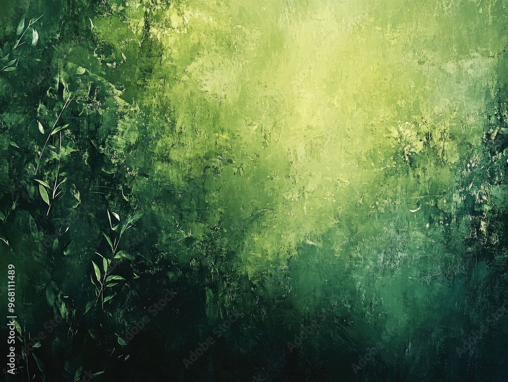 Fototapeta premium Blurred Olive Artwork Beautiful Fantasy Painting with Grunge Effect Green Texture with Artistic Touch Abstract Illustration with a Magical Fashionable Aesthetic