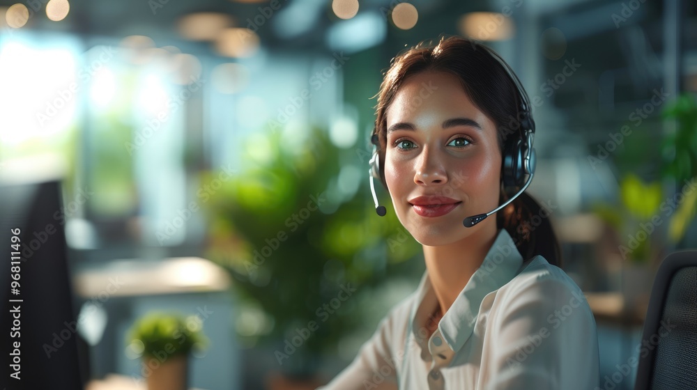 Modern Office Customer Care Specialist Engaging with Client Modern Office Customer Care Specialist Engaging with Client