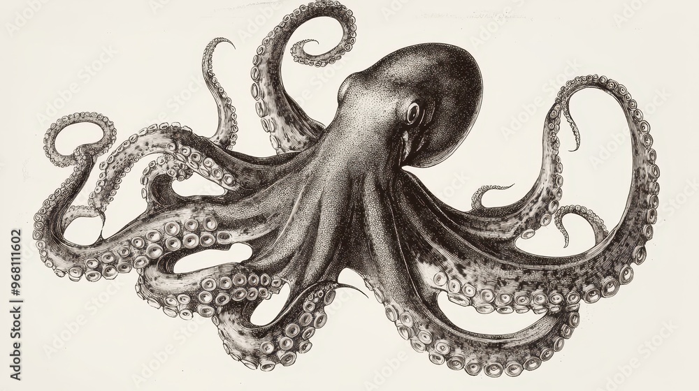 Detailed Illustration of an Octopus Detailed Illustration of an Octopus