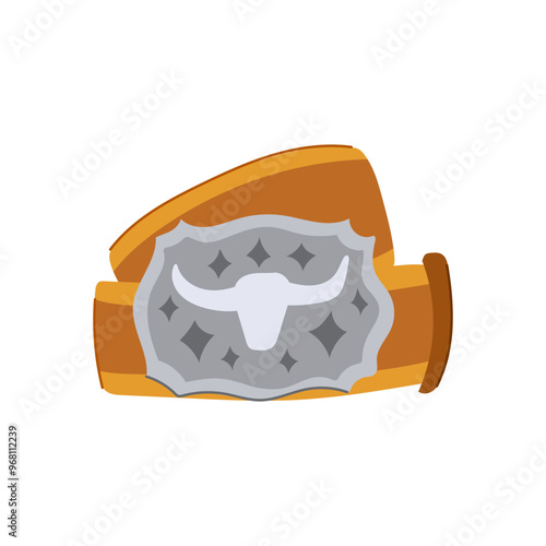 spurs belt cowboy cartoon. jeans ranch, cattle saddle, horse wrangler spurs belt cowboy sign. isolated symbol vector illustration