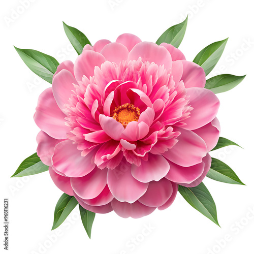 Fototapeta Naklejka Na Ścianę i Meble -  pink peony isolated on white background