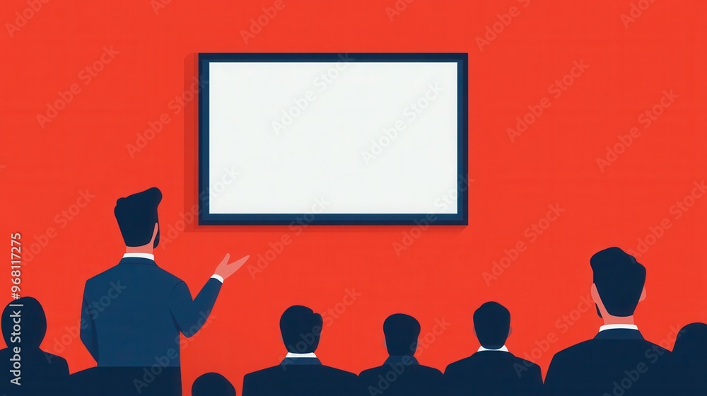 Business Presentation with Blank Screen and Audience Business Presentation with Blank Screen and Audience