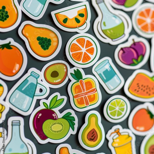 A sticker sheet inspired by fitness and wellness
