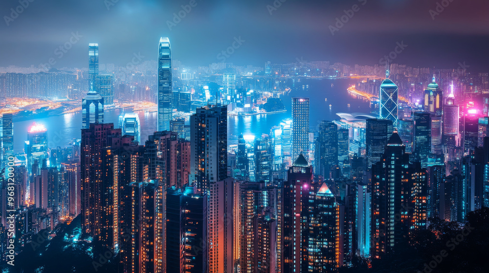 A dazzling city at night, with shiny skyscrapers lit up. A perfect backdrop for showcasing new technology. A dazzling city at night, with shiny skyscrapers lit up. A perfect backdrop for showcasing new technology.