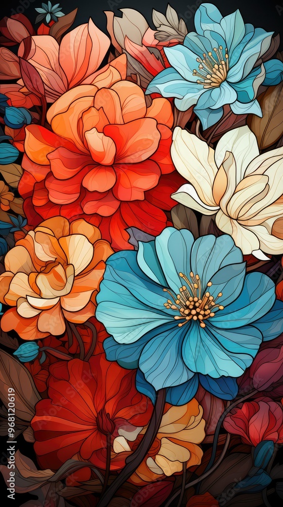Vibrant floral art print Vibrant floral art print