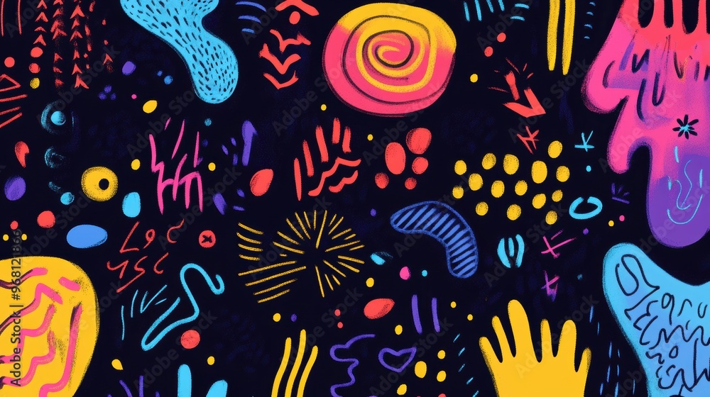 This vibrant abstract banner showcases a variety of colorful patterns and shapes that create a striking visual impact for any project This vibrant abstract banner showcases a variety of colorful patterns and shapes that create a striking visual impact for any project