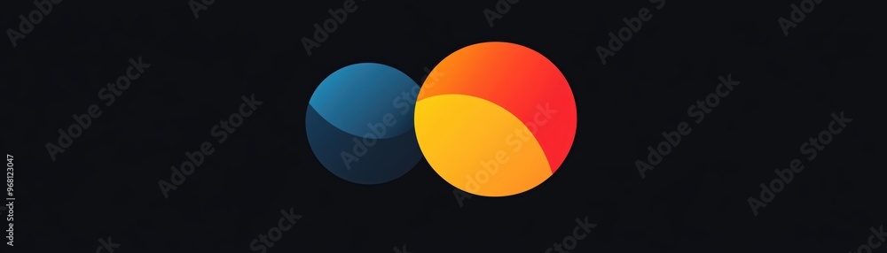 Abstract blue and orange circles on black background Abstract blue and orange circles on black background