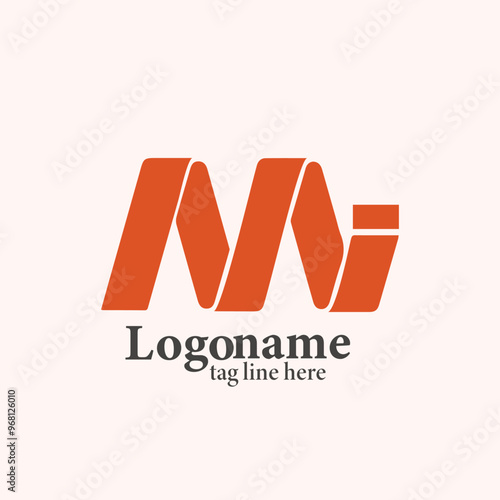 Tableau sur toile Letter MI vector logo design