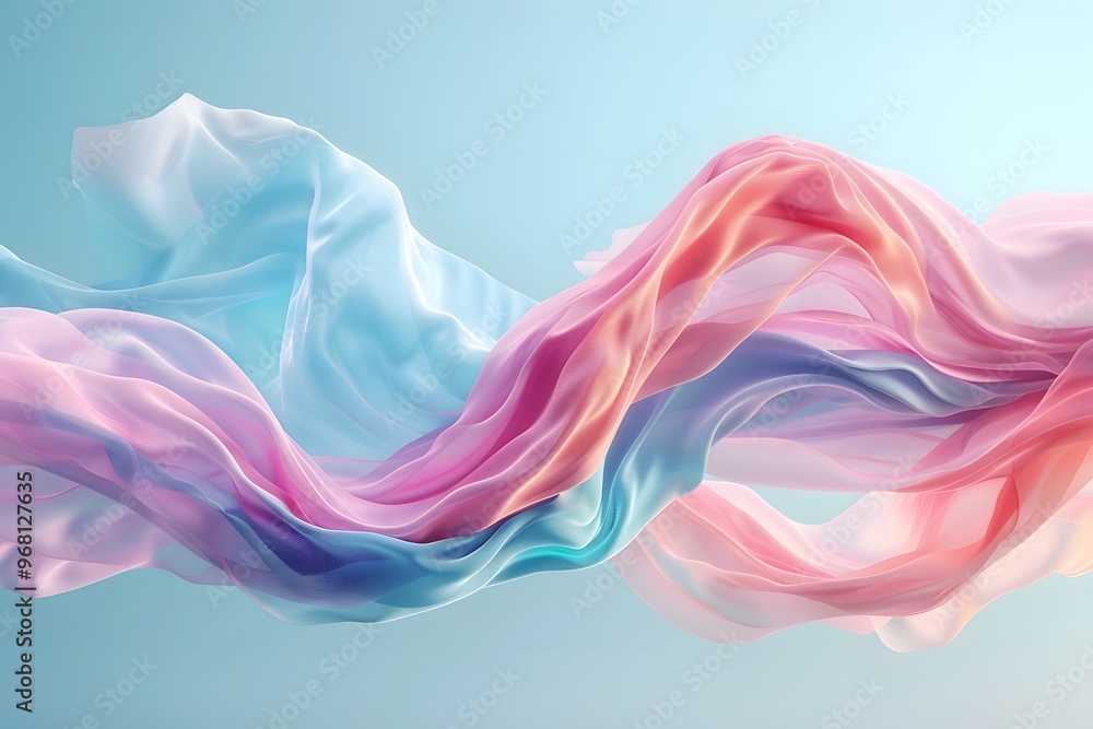 Ethereal Flow of Colorful Silks in Soft Pastel Hues Ethereal Flow of Colorful Silks in Soft Pastel Hues