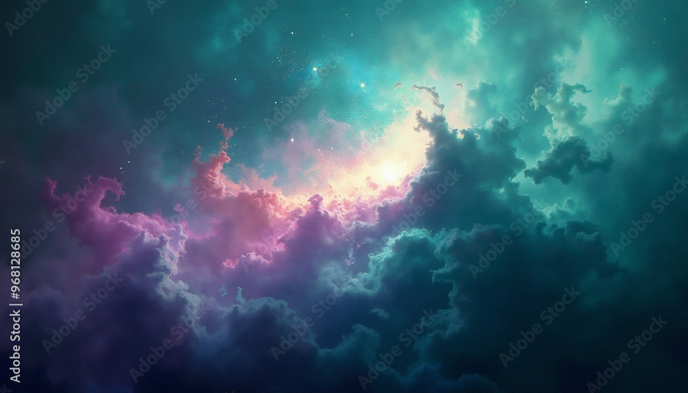 Obraz premium Abstract nebula with unexpected vibrant color layers