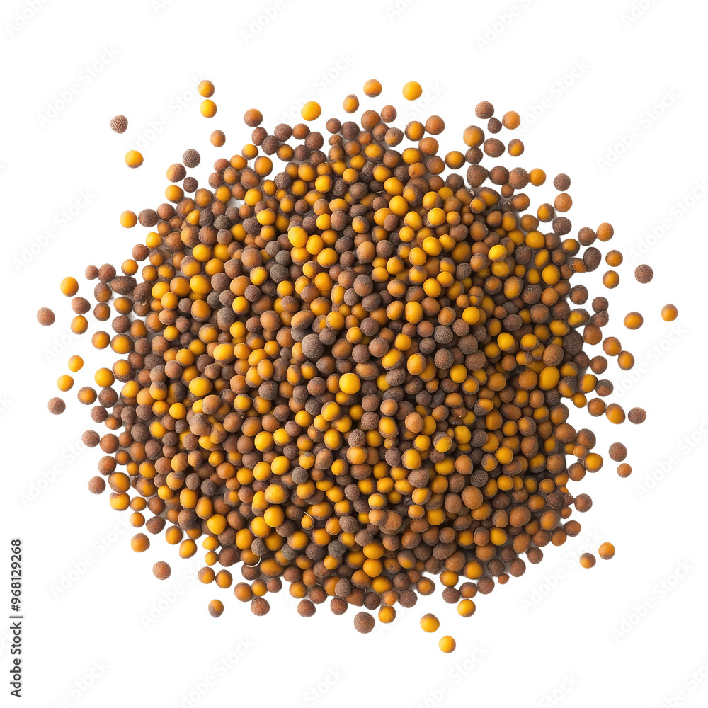 Close-up of a pile of mustard seeds, a staple ingredient in many cuisines. Close-up of a pile of mustard seeds, a staple ingredient in many cuisines.