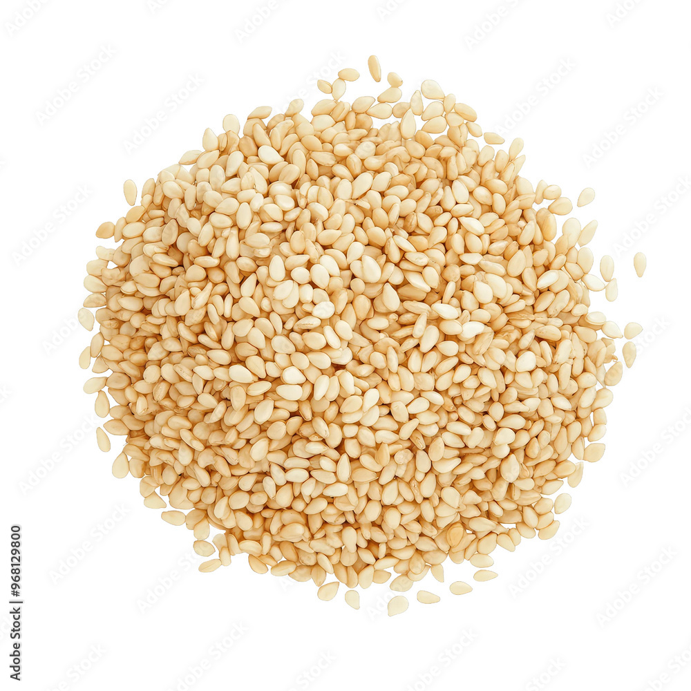 A close-up shot of a pile of sesame seeds, perfect for adding a nutty flavor and crunch to your dishes. A close-up shot of a pile of sesame seeds, perfect for adding a nutty flavor and crunch to your dishes.