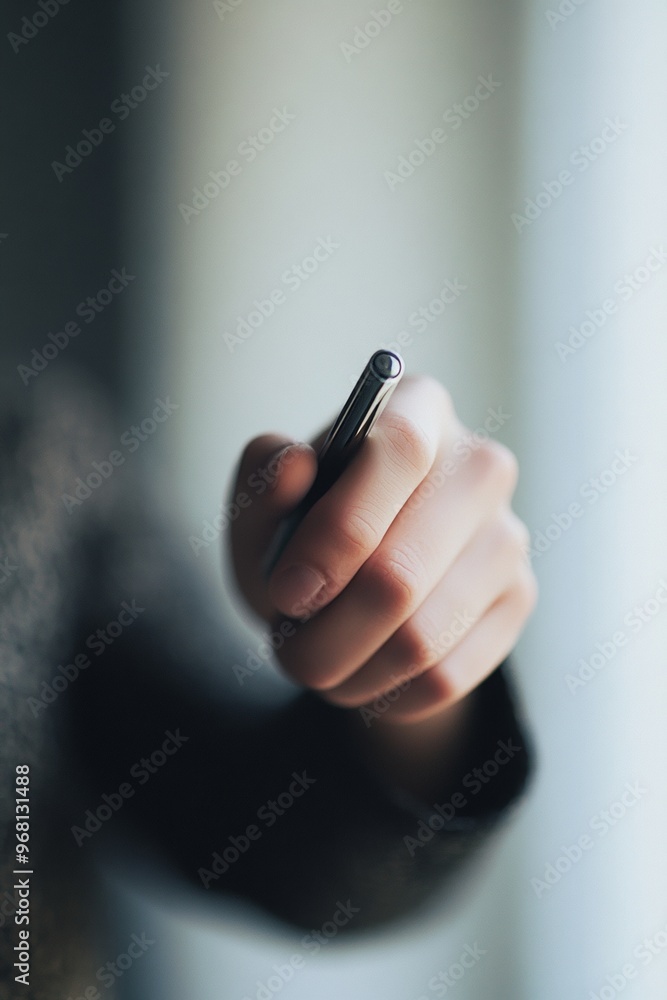 Abstract Business Image Hand Holding Pen with Blurry Background for Professional Presentations Abstract Business Image Hand Holding Pen with Blurry Background for Professional Presentations