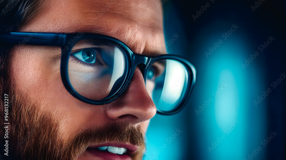 Homme sérieux portant des lunettes Homme sérieux portant des lunettes