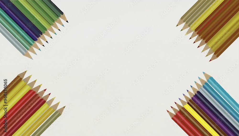 Fototapeta premium colored pencils white backgraund