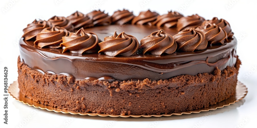 Chocolate Cake with Swirled Frosting, Dessert, Bakery, Sweet Treat Chocolate Cake with Swirled Frosting, Dessert, Bakery, Sweet Treat