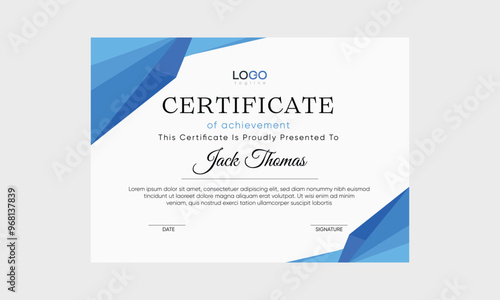 certificate design. modern elegant certificate template vector