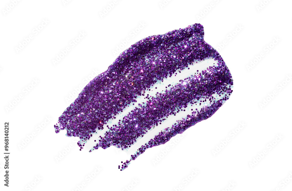 Fototapeta premium Vine purple cherry shimmering glitter lip gloss smudge texture on white background