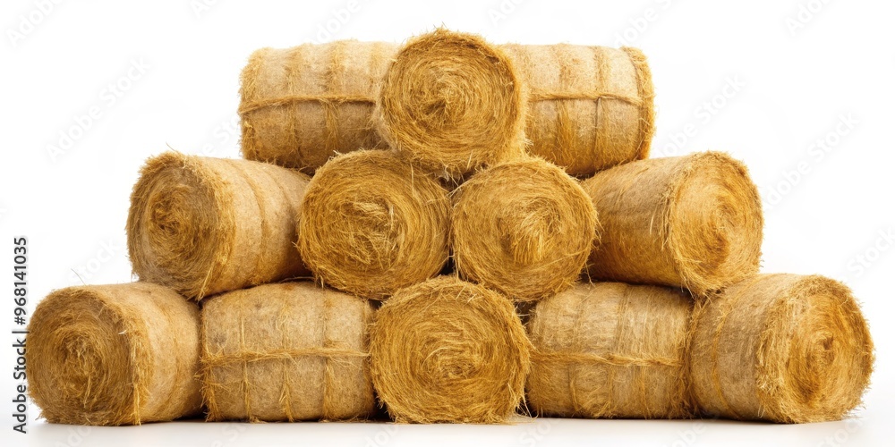 Golden Hay Bale Pyramid - A Close-up of Bales in a Triangular Formation , Hay Bale , Rural , Agriculture Golden Hay Bale Pyramid - A Close-up of Bales in a Triangular Formation , Hay Bale , Rural , Agriculture