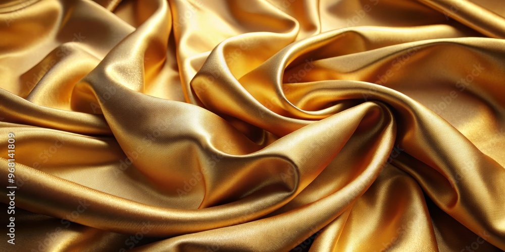 Golden Satin Fabric Draped with Soft Folds, satin, fabric, texture Golden Satin Fabric Draped with Soft Folds, satin, fabric, texture