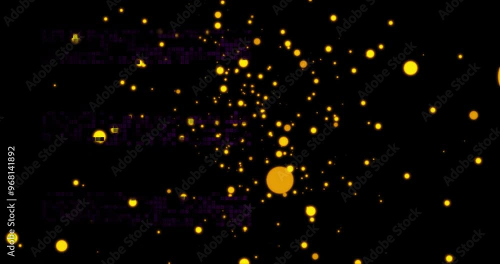 Animation of yellow spots on black background Animation of yellow spots on black background
